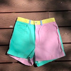 Color block American apparel high waisted shorts